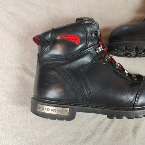 Red‎ Wing 971 Waterproof Motorcycle Boots Mens 9.5 Black Leather Steel Toe Work